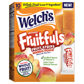 Welch's  Absolute Fruitfuls  Fruit Strips Mango-Peach